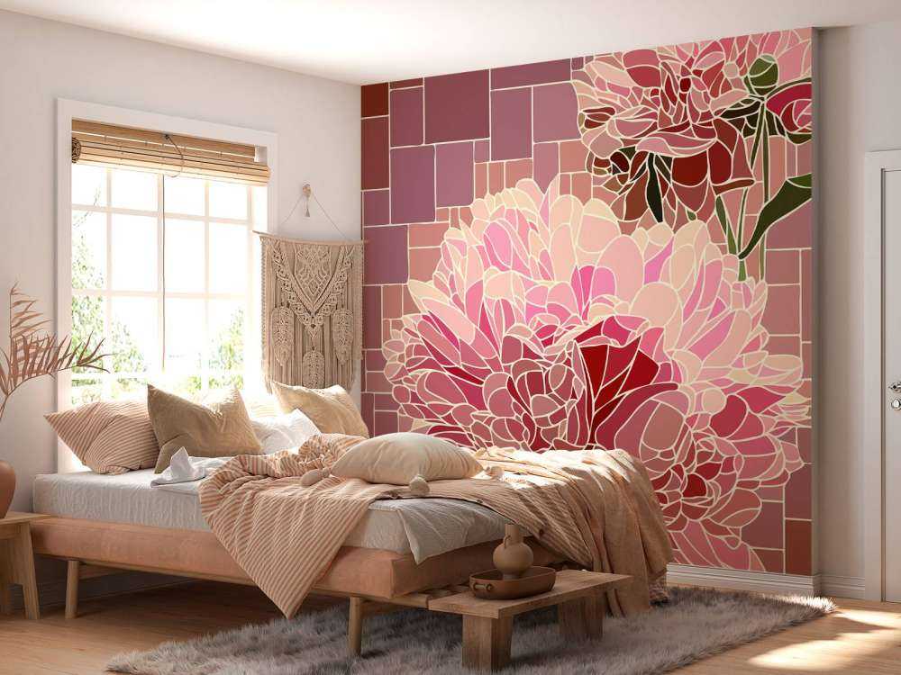 Mosaico di fiori rosa