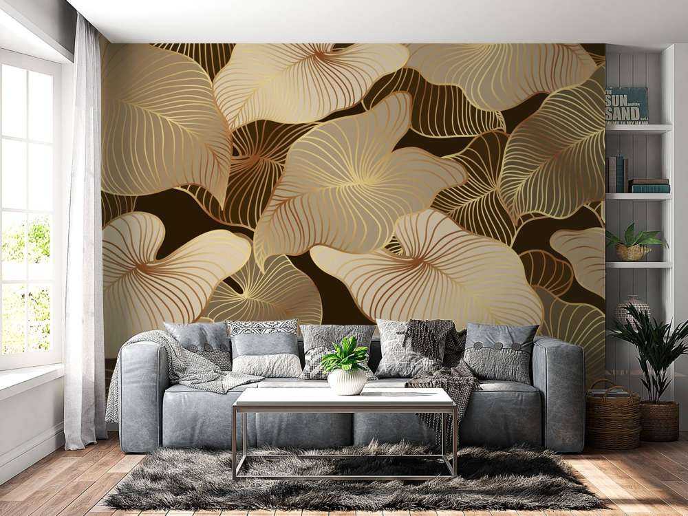 Foglie tropicali marroni