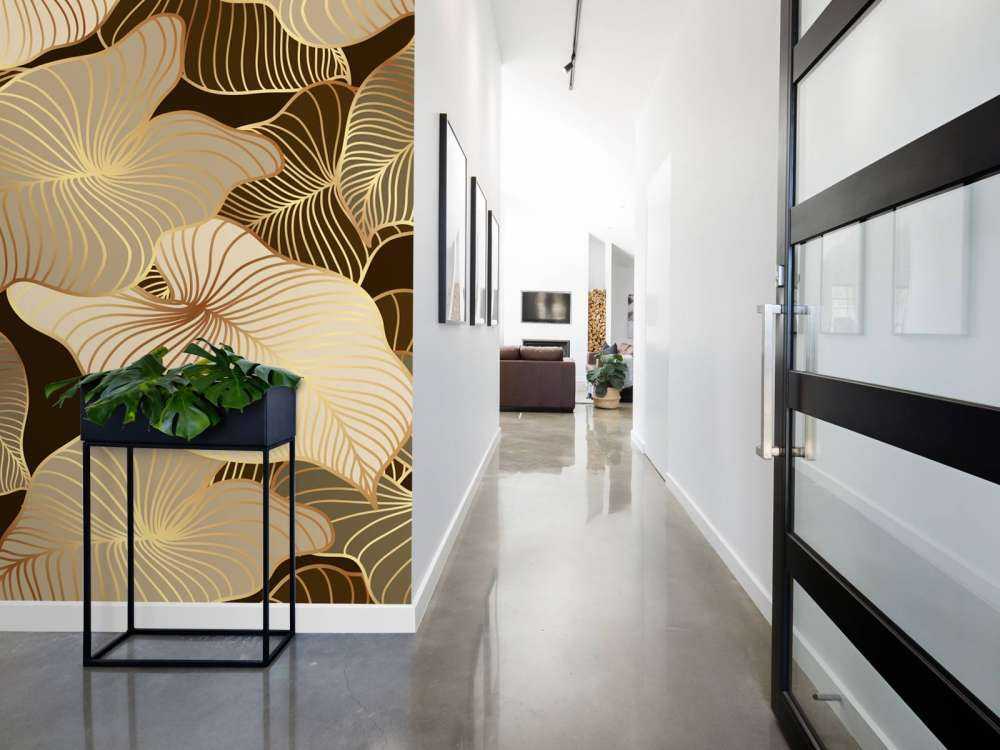 Foglie tropicali marroni