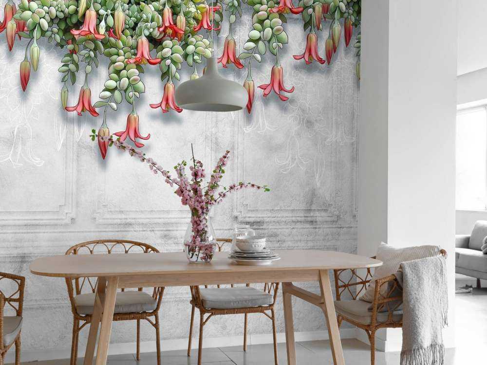 Flores exóticas sobre hormigón