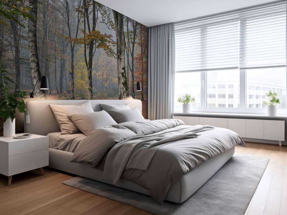 Bosco di betulle in autunno