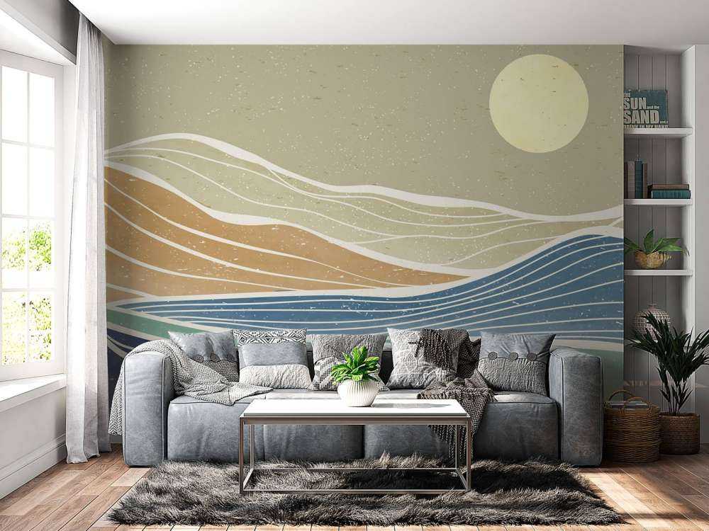 Onde dell'oceano colorate dal sole