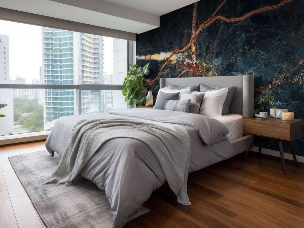 Marmo blu con colore rame