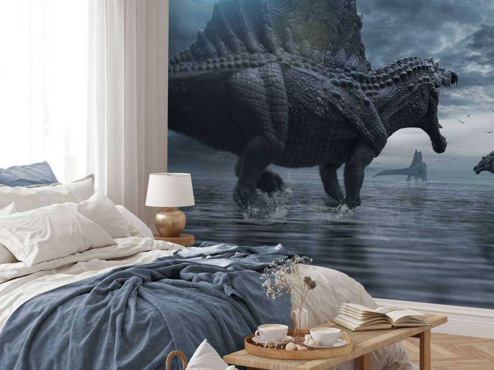 Gruppo di Spinosauri in una zona di caccia