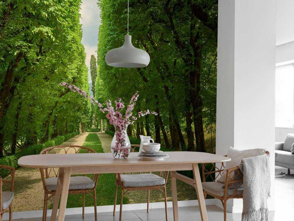 Vicolo verde con ghiaia