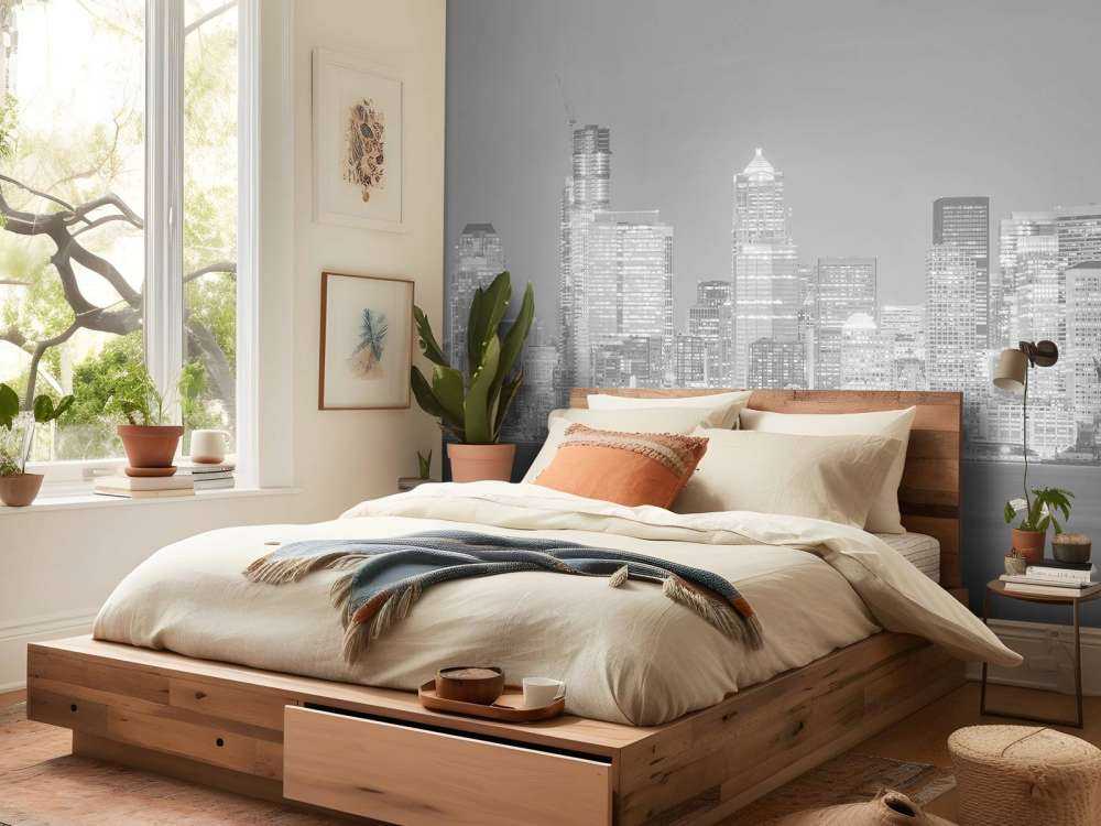 Skyline di Seattle in bianco e nero