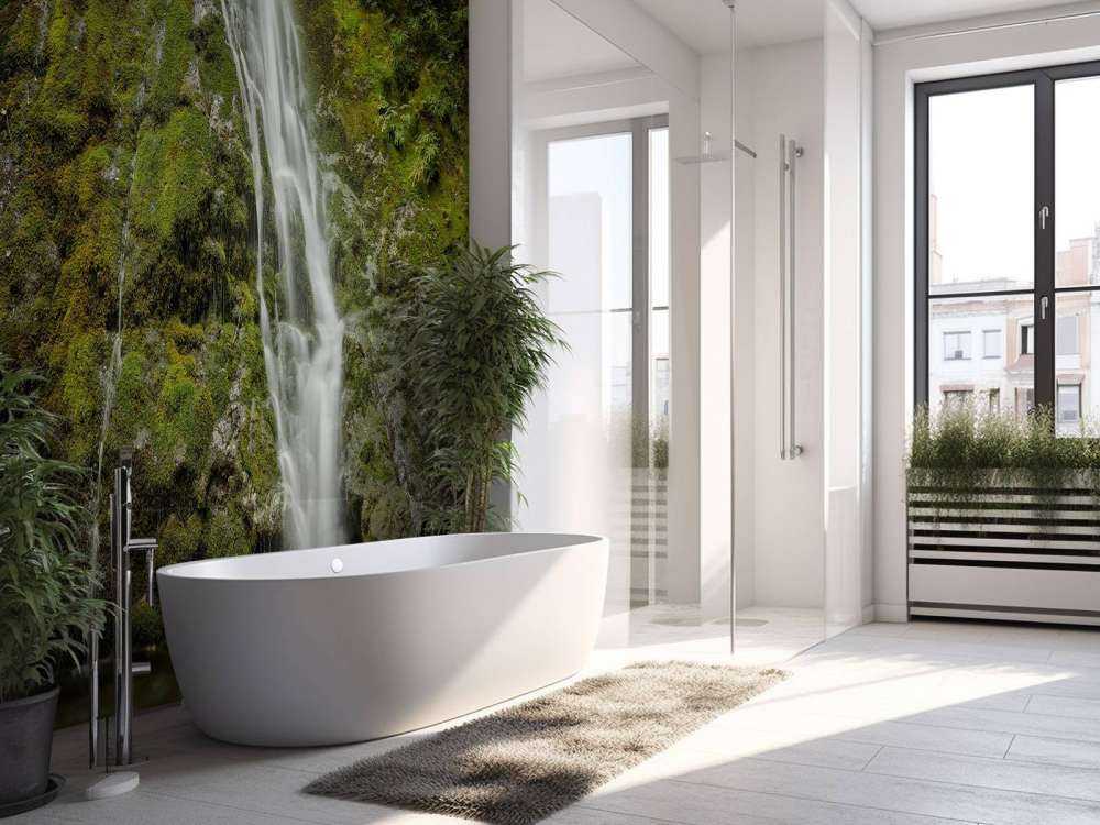 Cascata con un bellissimo verde 