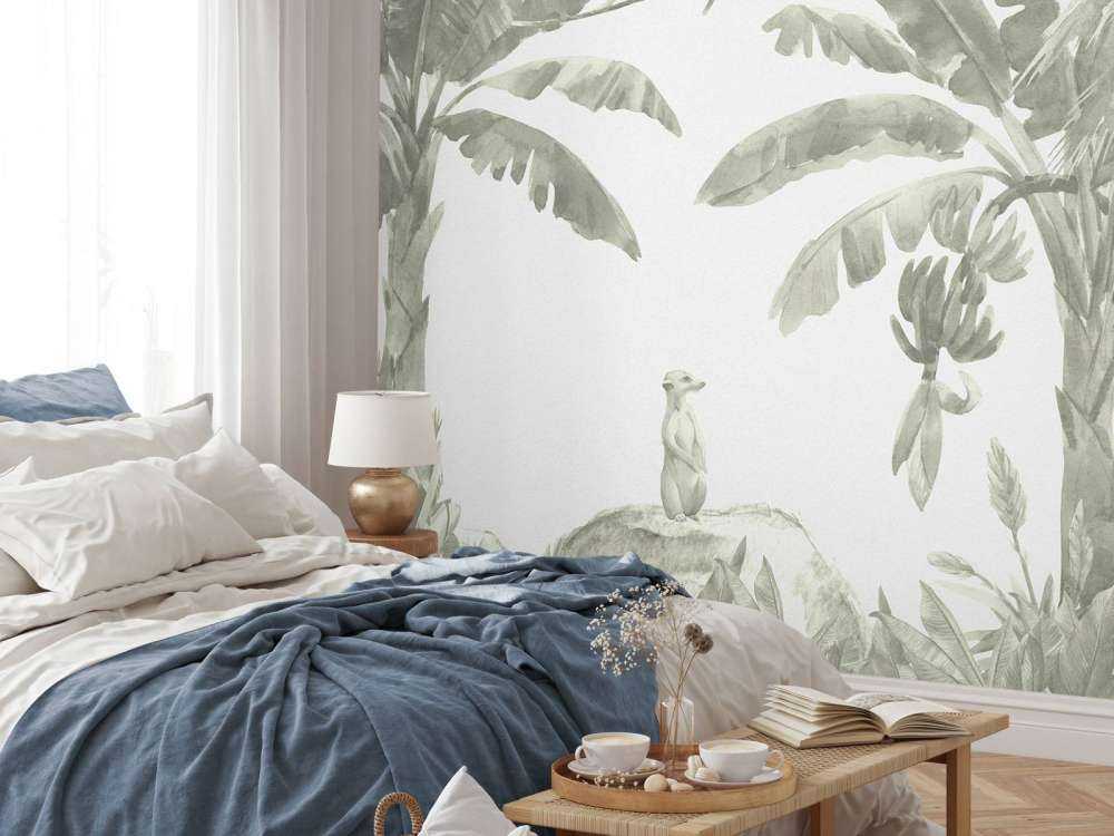 Piccoli animali della giungla in verde