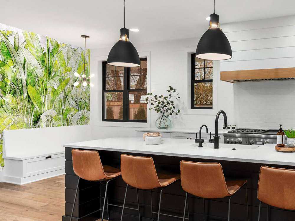 Grandes hojas de palmera dibujadas