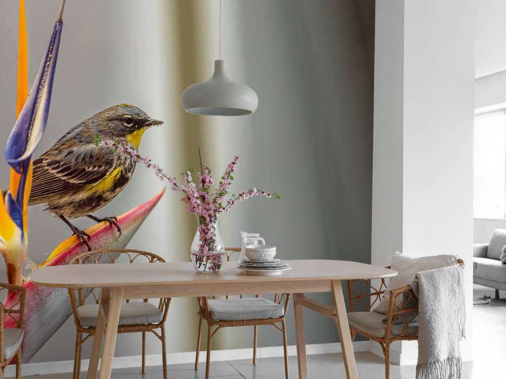 Fiore del paradiso con uccello