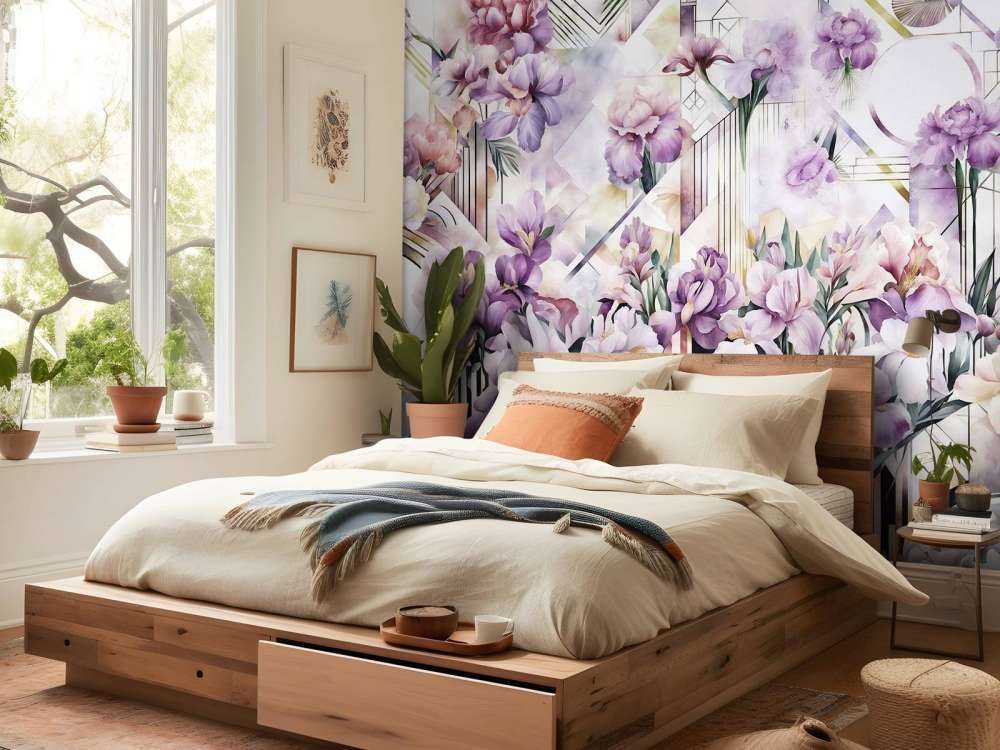 Gigantesche Iris Acquerello Viola