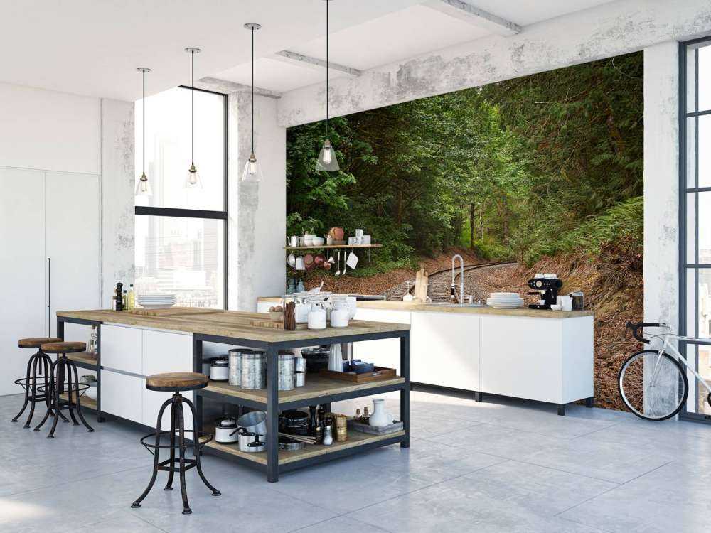 Linea ferroviaria attraverso la foresta