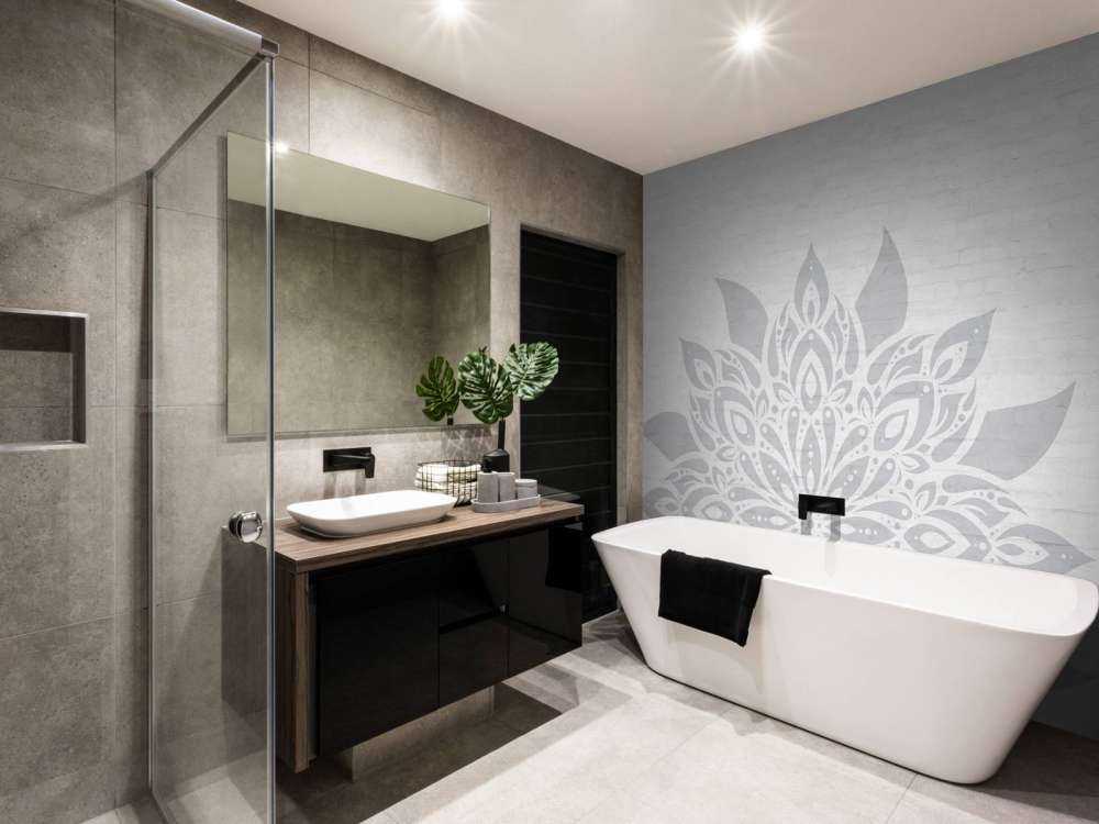 Mandala grigio chiaro su mattone