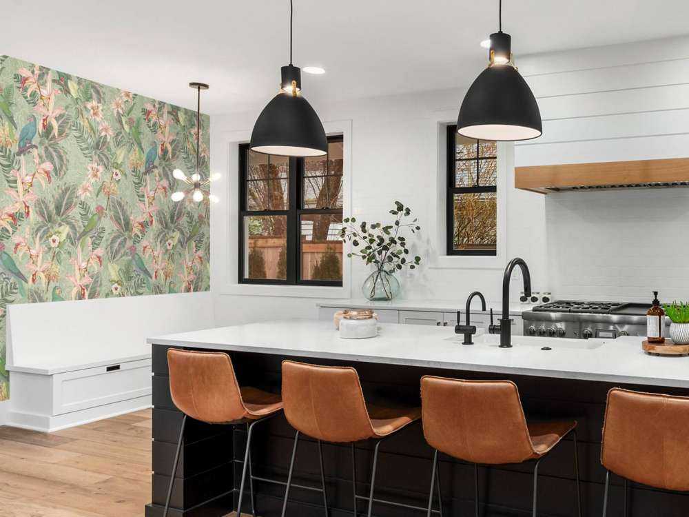 Uccelli e pappagalli della giungla tropicale - verde salvia