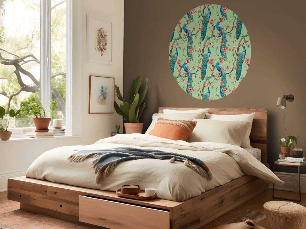 Pavone con Fiori da Giardino