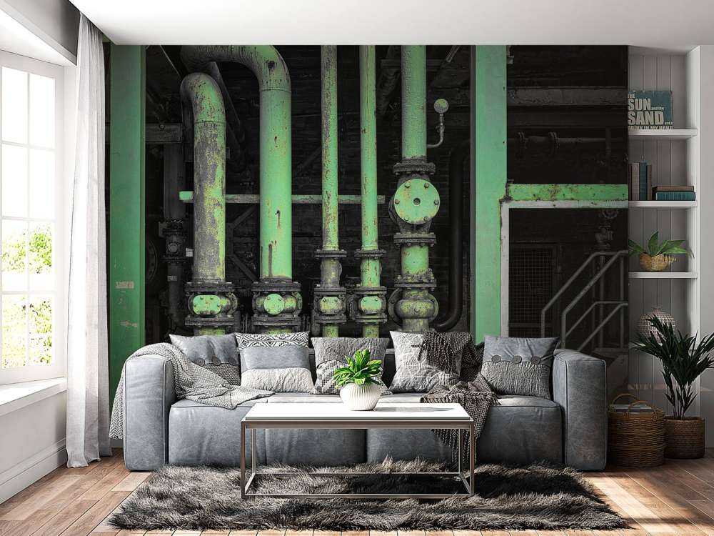 Vecchi tubi verdi colorati