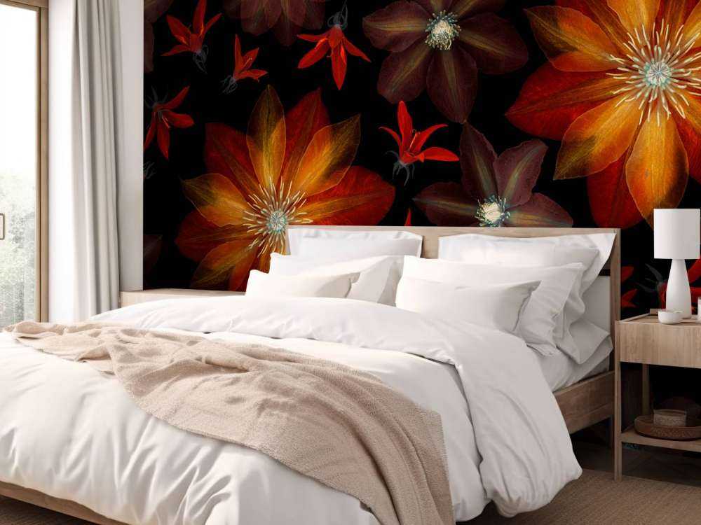 Fiori di clematide rossi