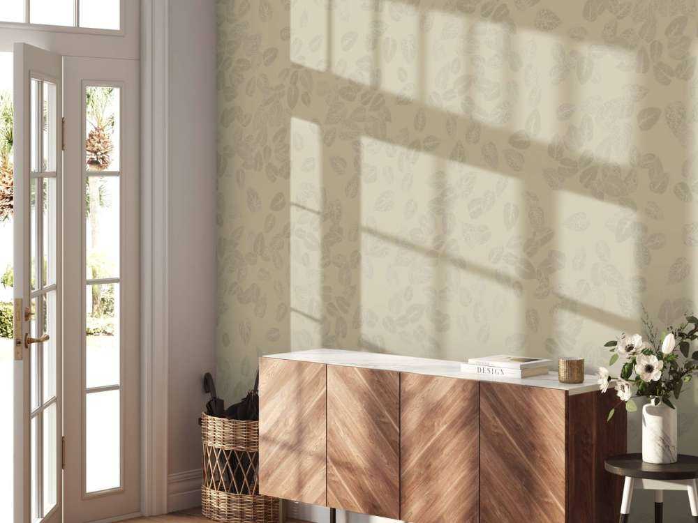 Piccole foglie su beige