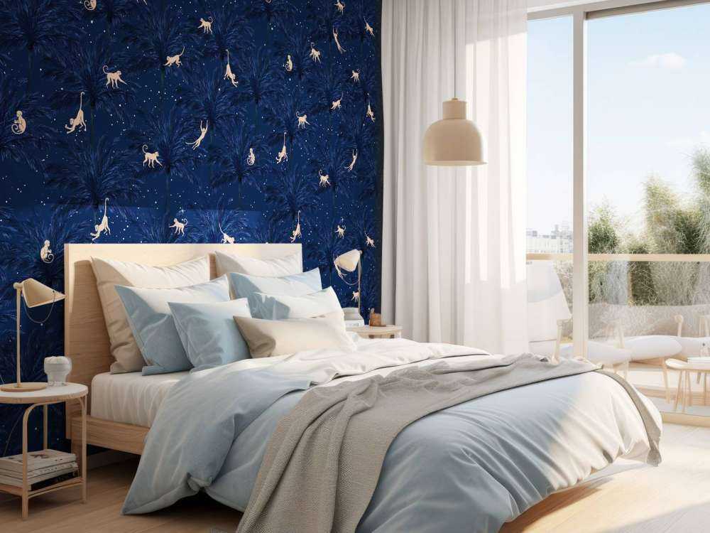 Scimmie tropicali - blu