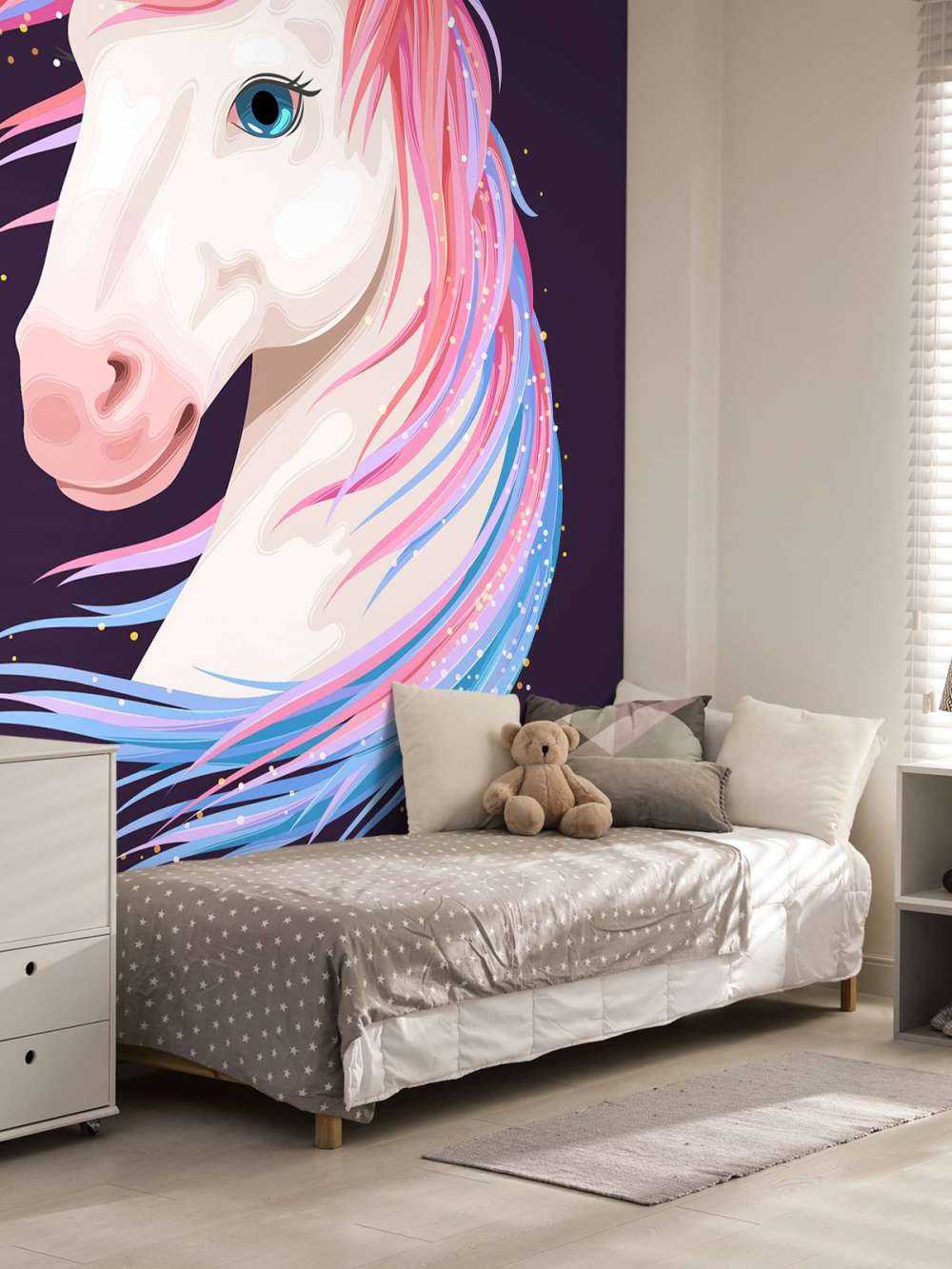 Unicorno con criniera colorata