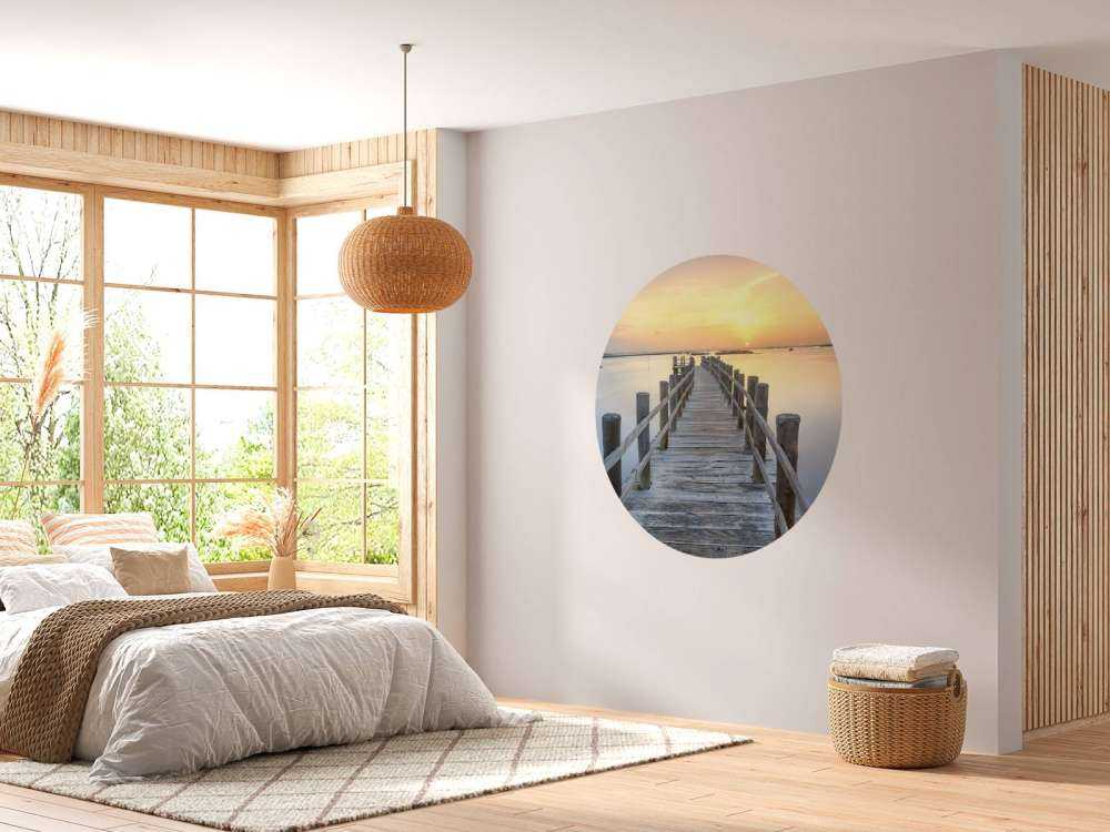 Ponteggi in legno al tramonto