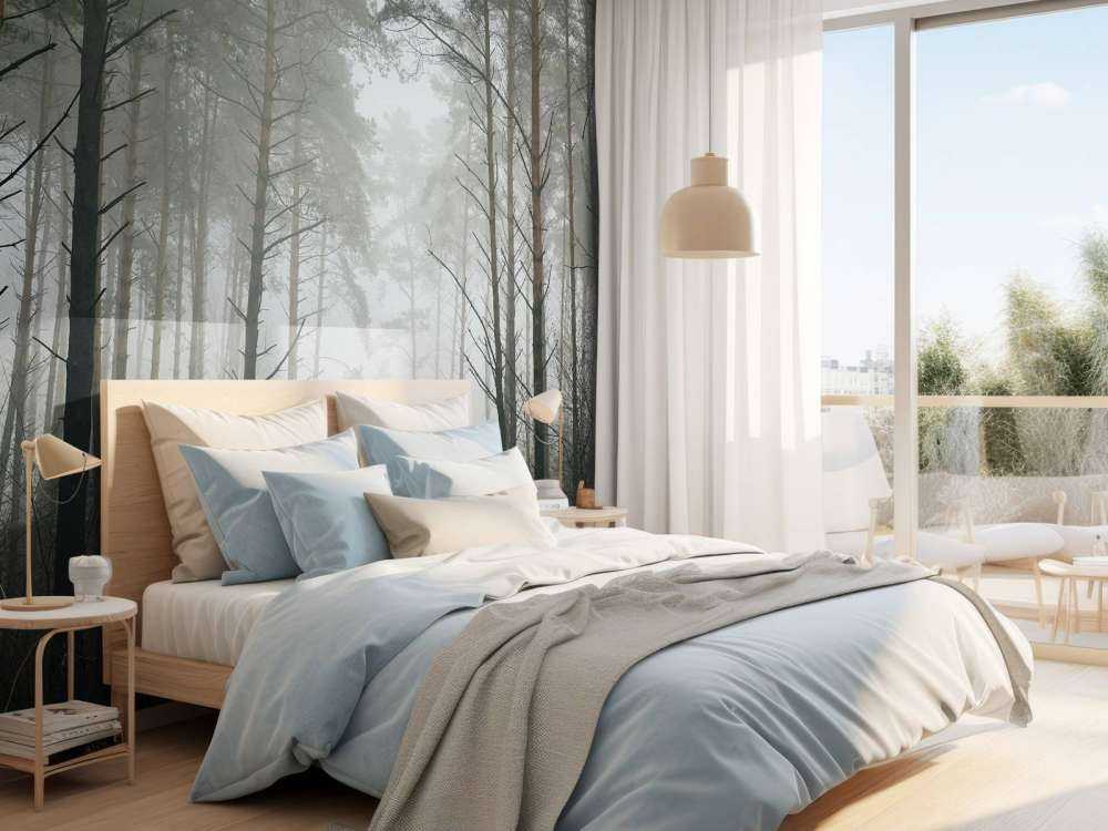 Sentiero nella foresta nebbiosa