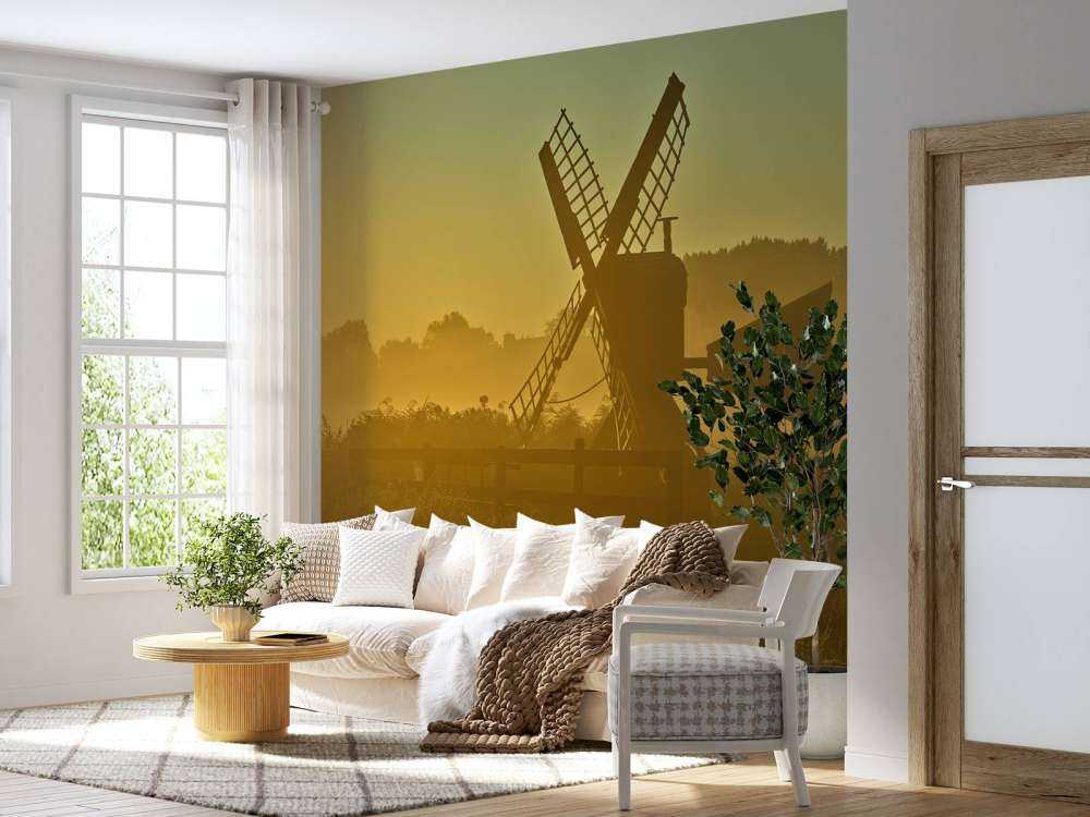 Mulino da prato all'alba