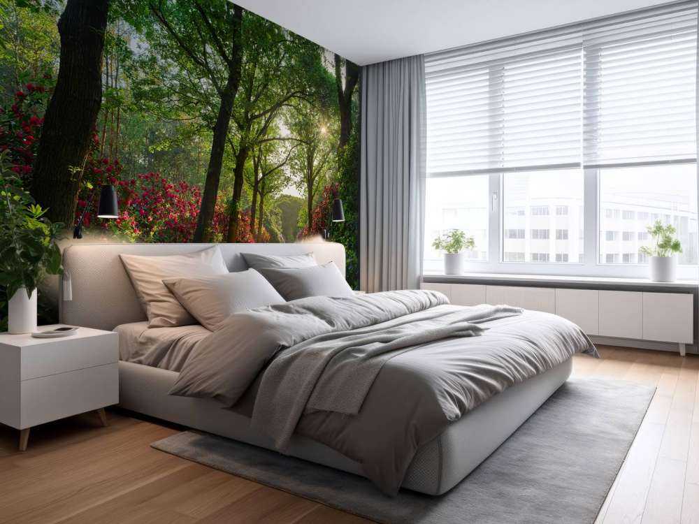 L'alba al sentiero con i rododendri