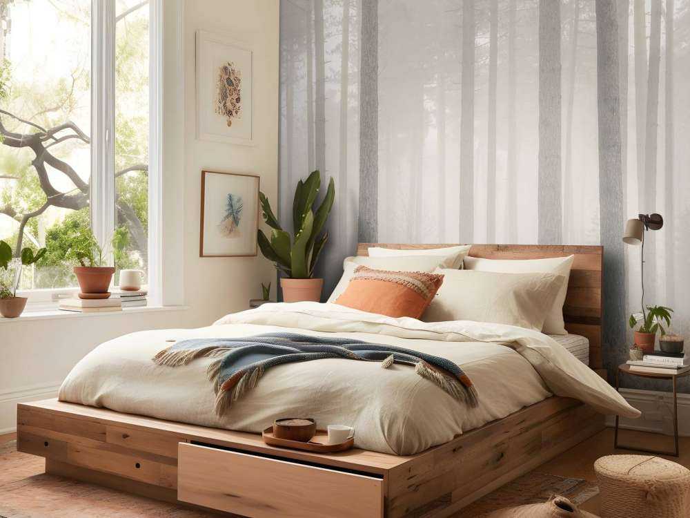 Foresta misteriosa e nebbiosa