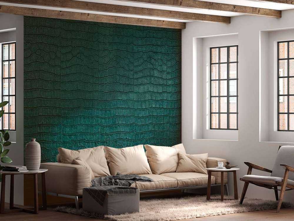 Pelle di rettile in verde