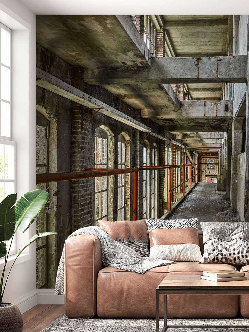 Passerella in un edificio abbandonato