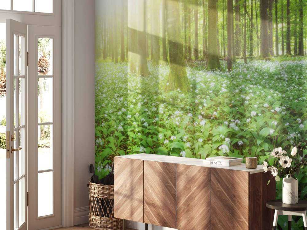 Foresta selvaggia all'alba