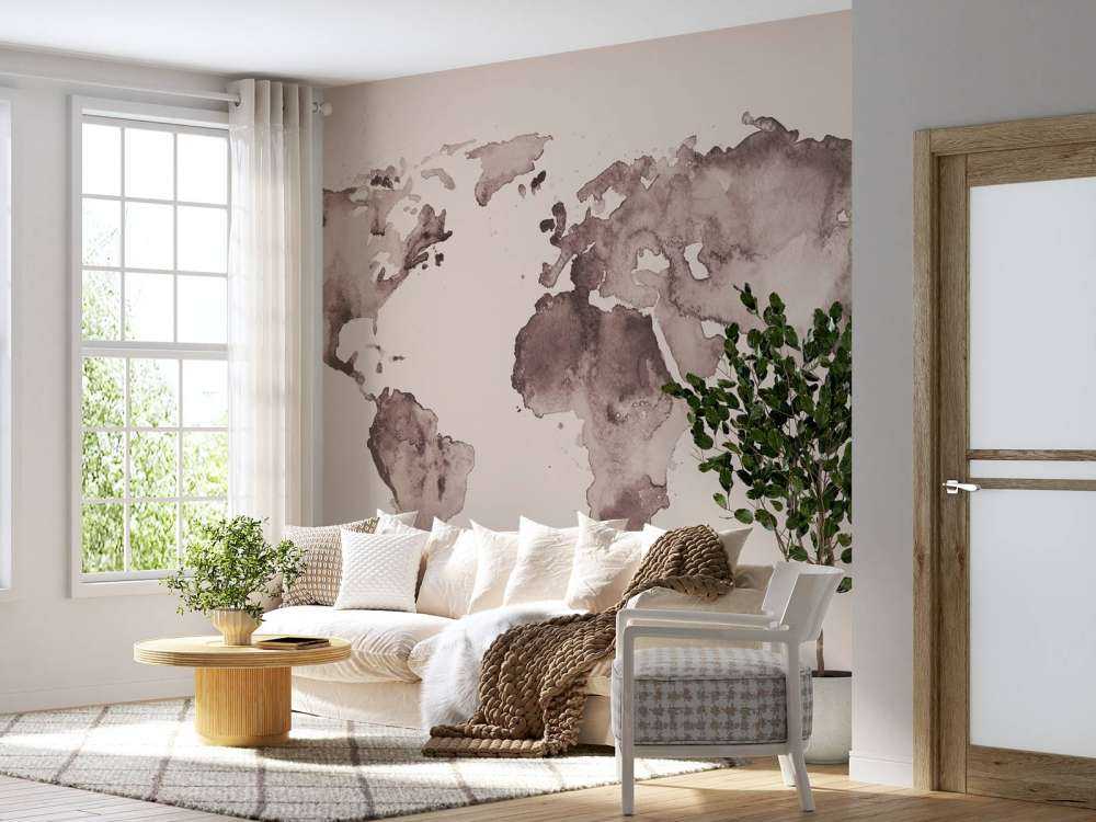 Mappa del mondo in seppia