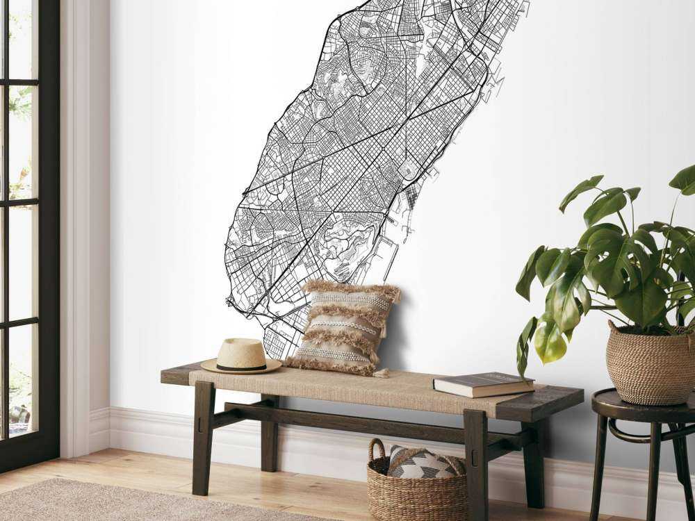 Mappa di Barcellona, bianco