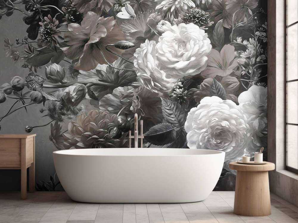 Grande bouquet con papaveri seppia