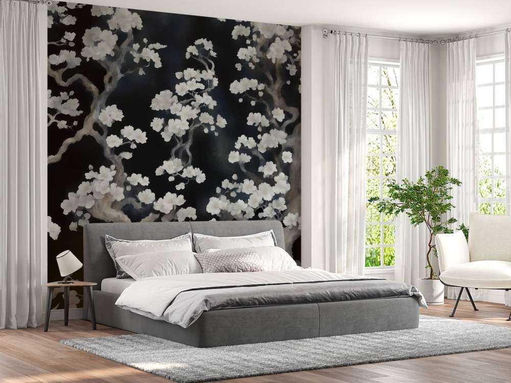 Meravigliosa foresta in fiore - nera