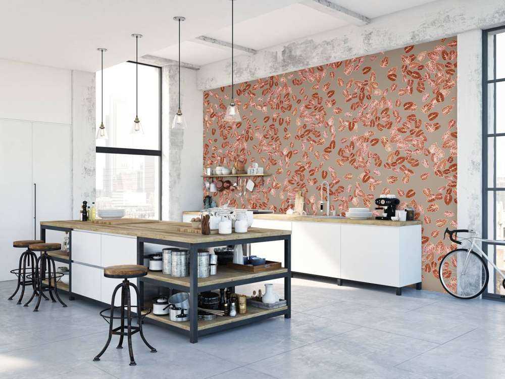 Foglie piccole su tortora