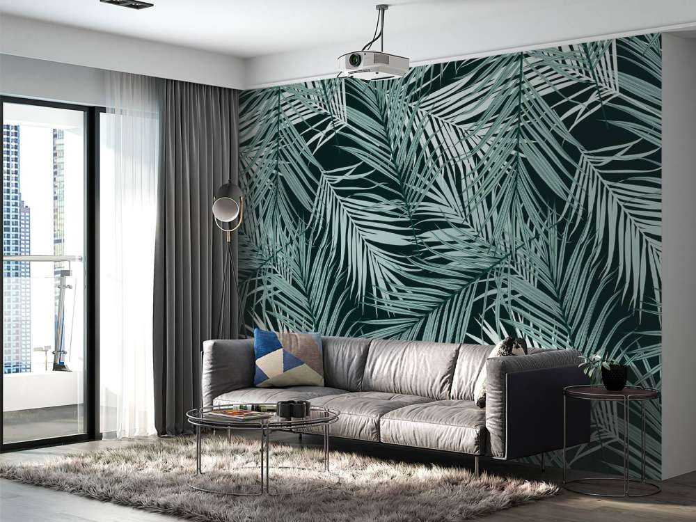 Foglie tropicali sfondo nero