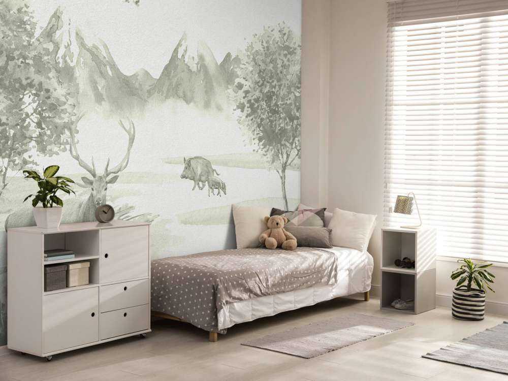 Foresta con animali in verde