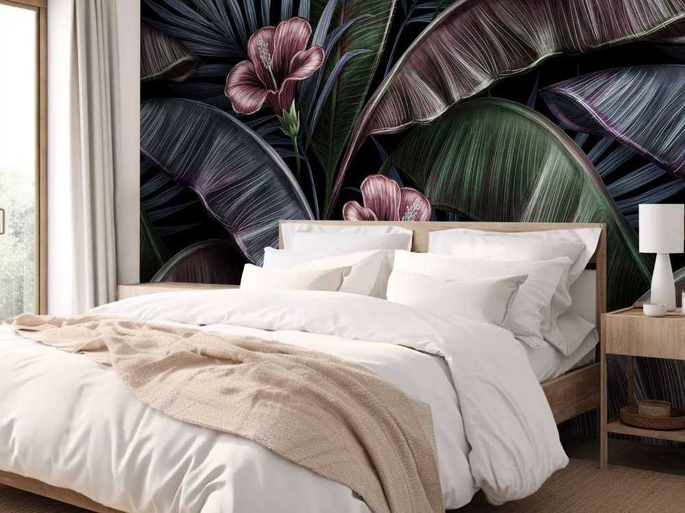 Ibisco e foglie tropicale