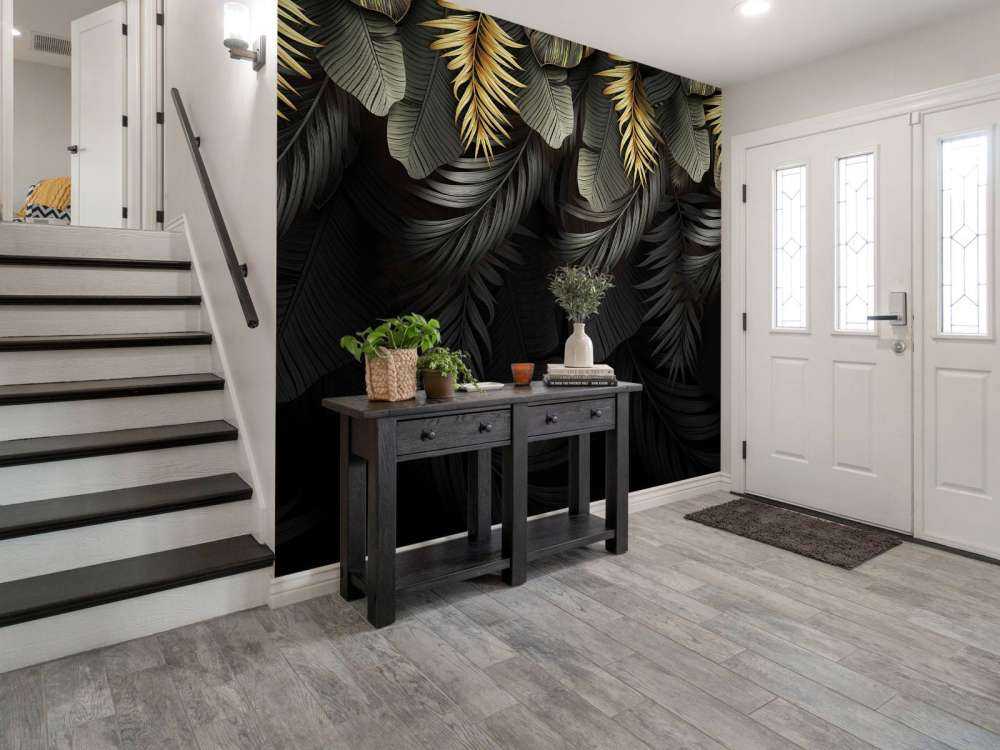 Foglie su sfondo scuro