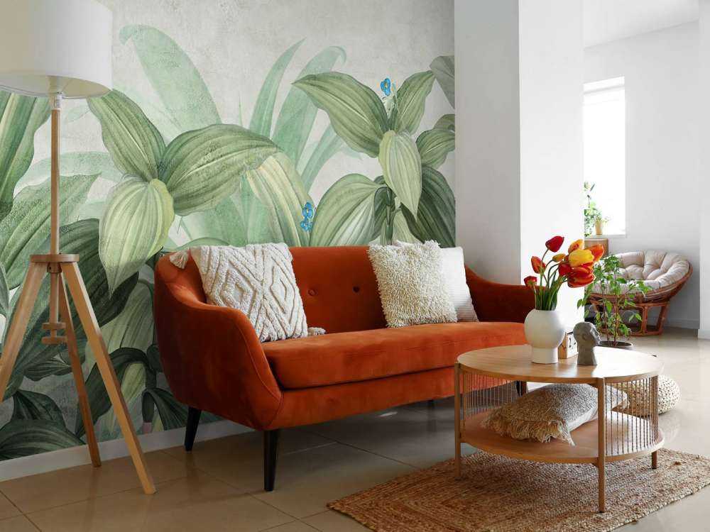 Erba mossa con fiori