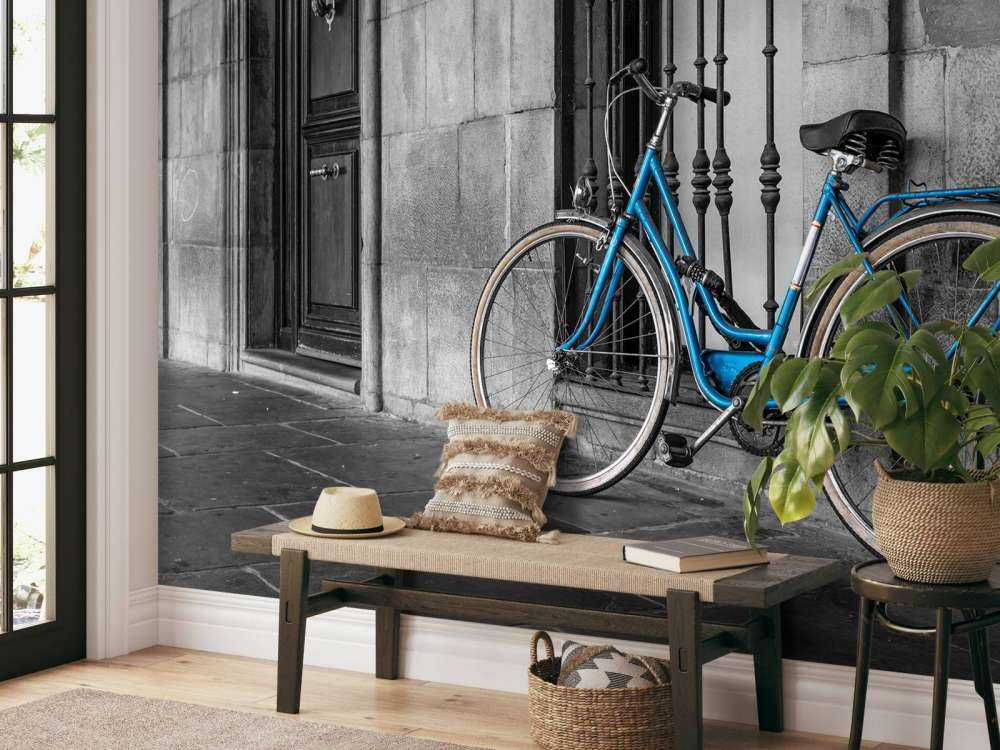 Vecchia bicicletta blu