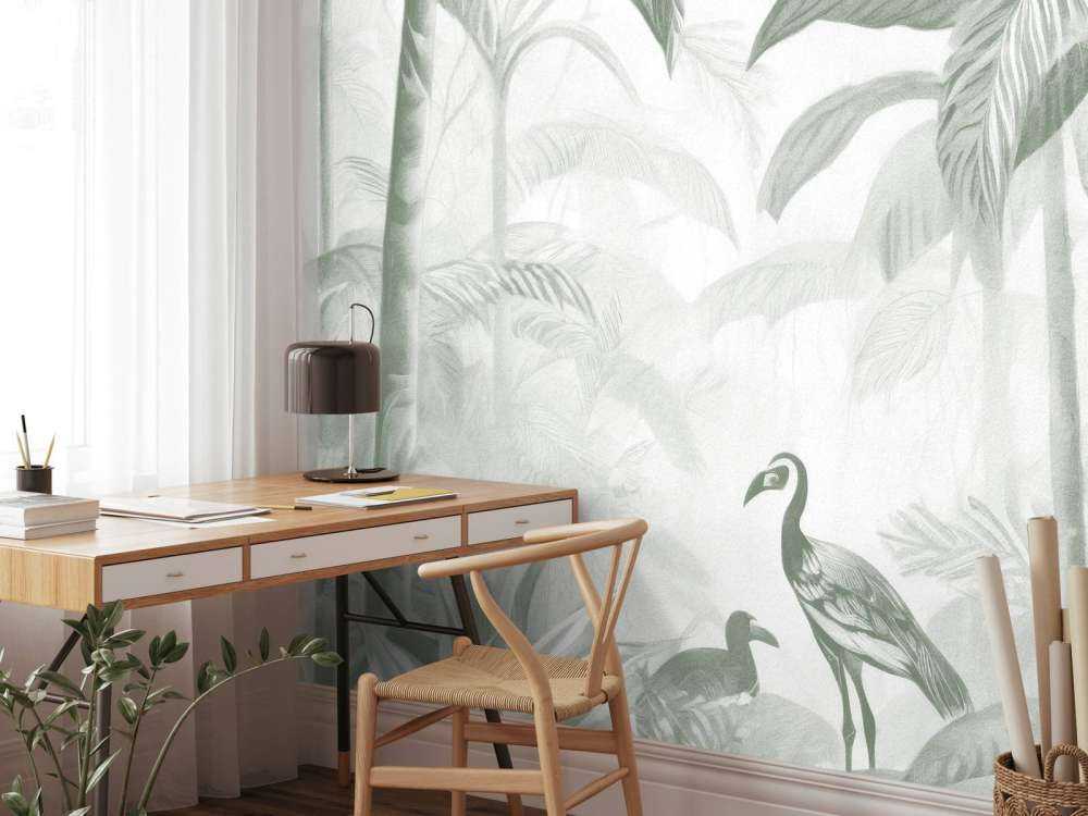 Giungla Nascosta con Ibis, verde