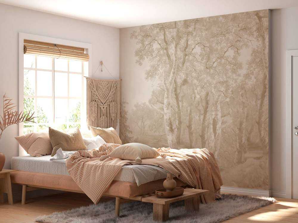 Panorama di paesaggio forestale beige