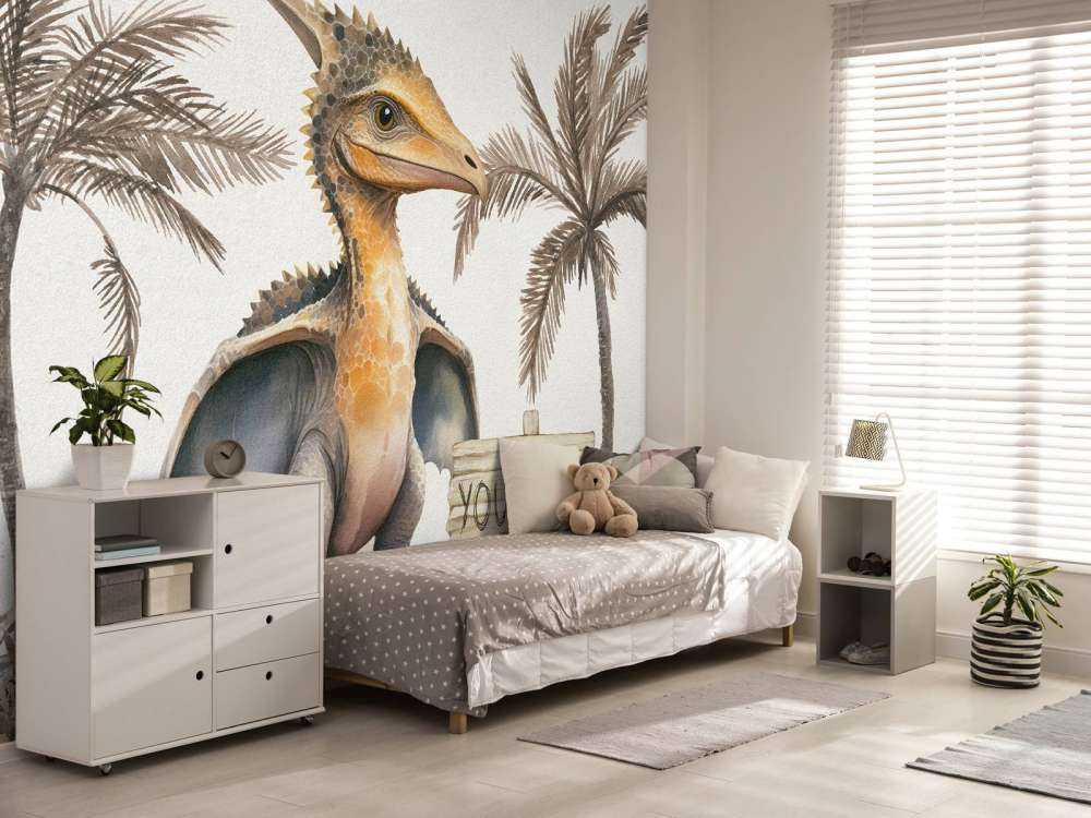 Baby pteranodon nella giungla taupe