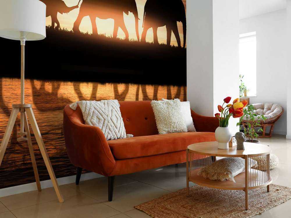 Elefanti nella savana