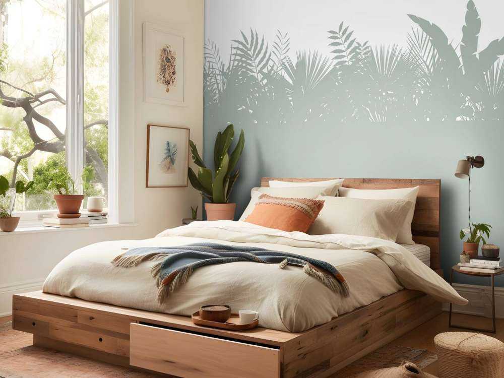 Sagome di foglie di palma, verde chiaro