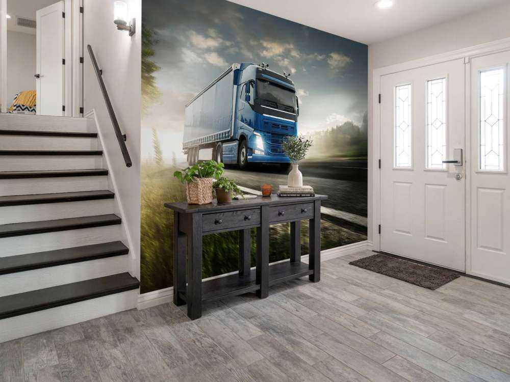 Carrello con carta da parati fotografica