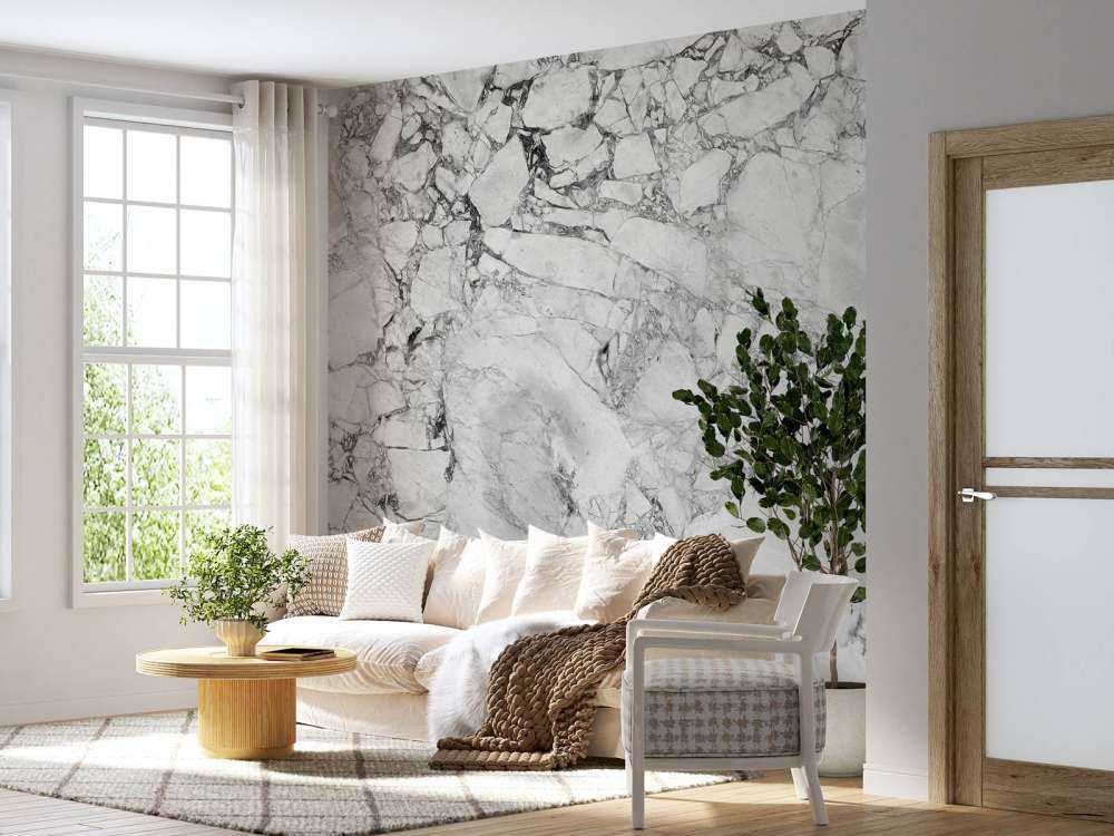 Marmo bianco e nero con struttura grossolana